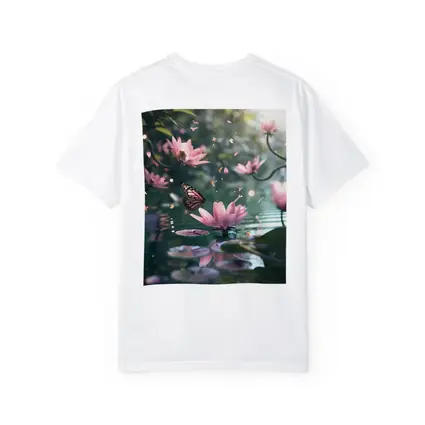 Monarch Butterfly Pink Lotus Flowers Water