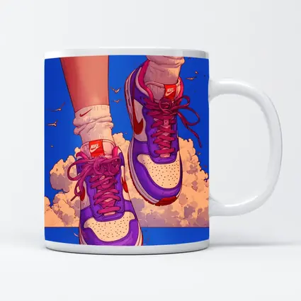 Nike Sneakers Anime Art Blue Sky
