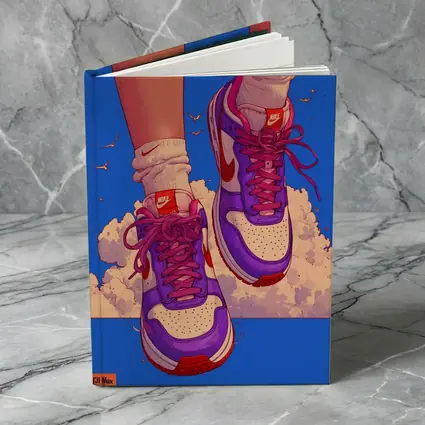 Nike Sneakers Anime Art Blue Sky