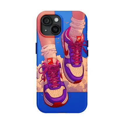 Nike Sneakers Anime Art Blue Sky