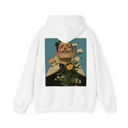 Military Officer Portrait With Flowers Illustration