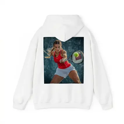 Female Tennis Player Red Outfit Action Shot