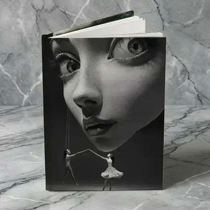 Surreal Black White Face Puppet Women Art