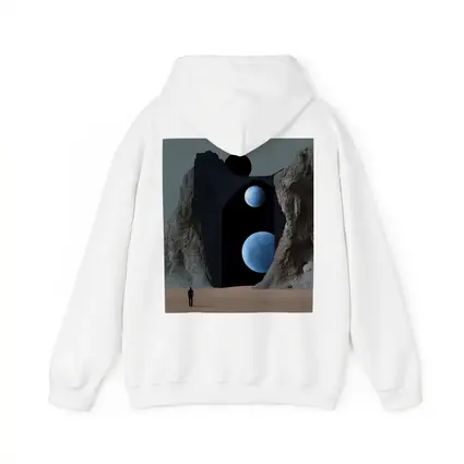 Lone Figure Desert Portal Two Moons Surreal