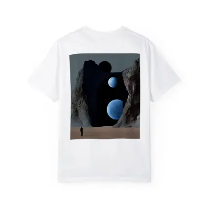 Lone Figure Desert Portal Two Moons Surreal