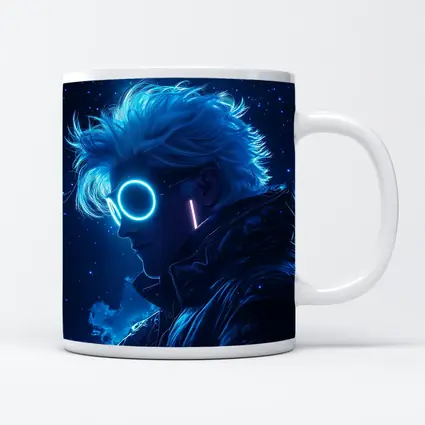Anime Boy Neon Glasses Blue Starry Night