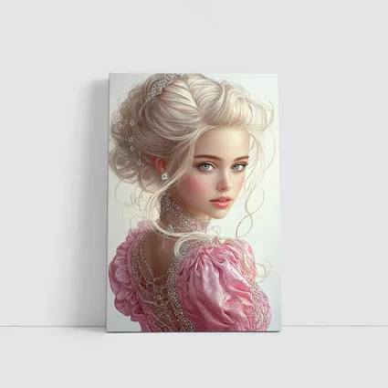 Elegant Fantasy Girl Pink Dress Portrait
