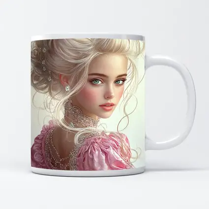 Elegant Fantasy Girl Pink Dress Portrait