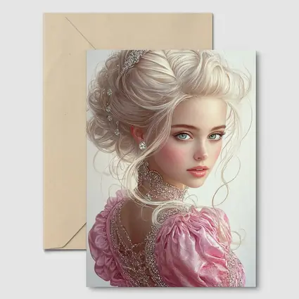 Elegant Fantasy Girl Pink Dress Portrait