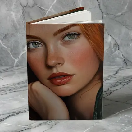 Red Hair Green Eyes Portrait Painting Art