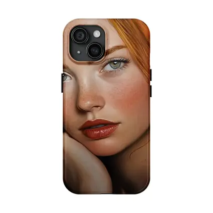 Red Hair Green Eyes Portrait Painting Art