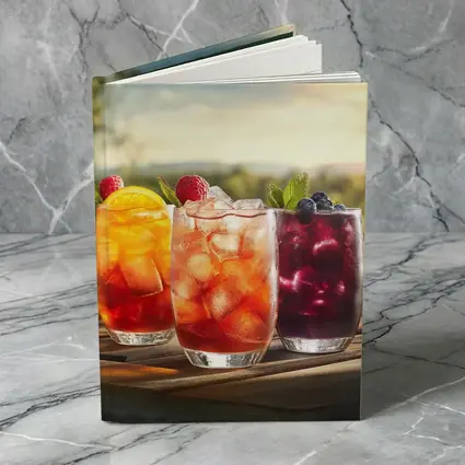 Iced Fruit Drinks Outdoor Summer Setting