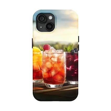 Iced Fruit Drinks Outdoor Summer Setting