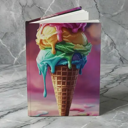 Colorful Dripping Ice Cream Cone Art