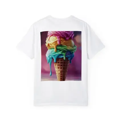 Colorful Dripping Ice Cream Cone Art