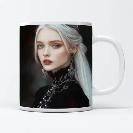 White Haired Queen Dark Fantasy Portrait Art