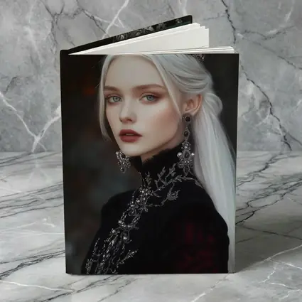 White Haired Queen Dark Fantasy Portrait Art