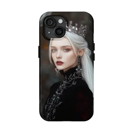 White Haired Queen Dark Fantasy Portrait Art