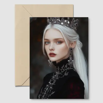 White Haired Queen Dark Fantasy Portrait Art