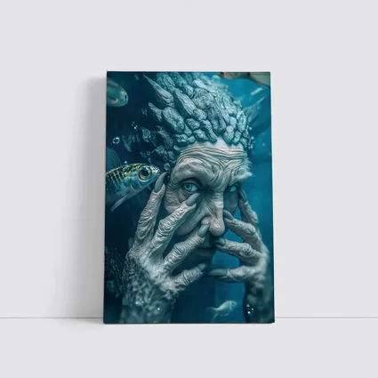 Ancient Stone Elder Underwater Surreal Fantasy