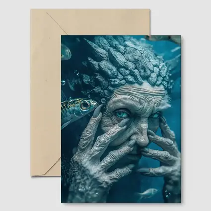 Ancient Stone Elder Underwater Surreal Fantasy