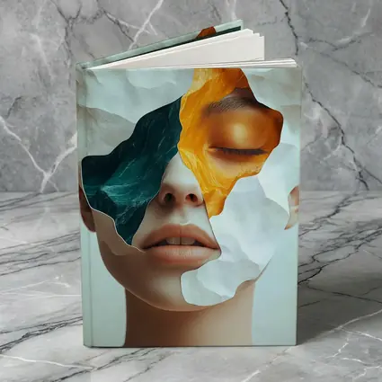 Surreal Female Face Collage Abstract Art