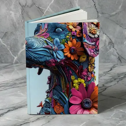 Floral Dog Sculpture Blue Sky Background