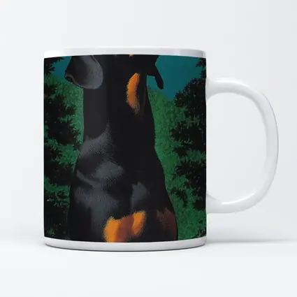 Doberman Pinscher Gazing at Night Sky
