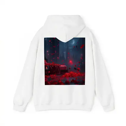 Red Rose Petals Dark Gothic Night Scene