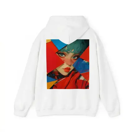 Teal Hair Girl Geometric Abstract Pop Art