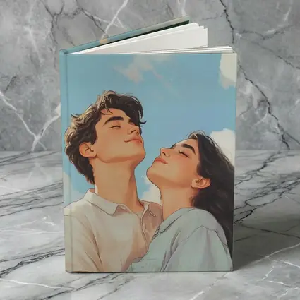 Young Couple Looking Up Blue Sky