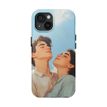 Young Couple Looking Up Blue Sky
