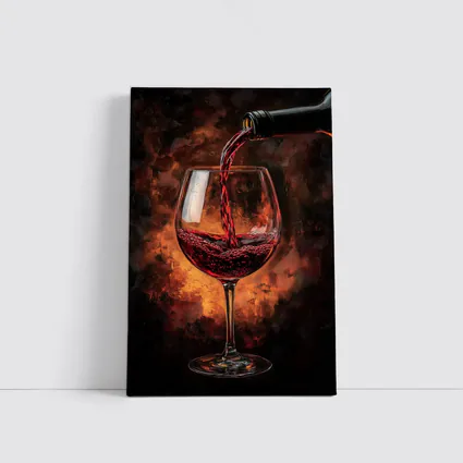 Red Wine Pouring Into Glass Dark Background