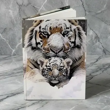 Tiger Mother And Cub In Snow