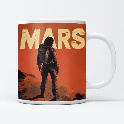 Astronaut Standing Alone On Mars Surface