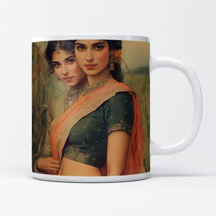 Indian Women in Sarees Field Painting