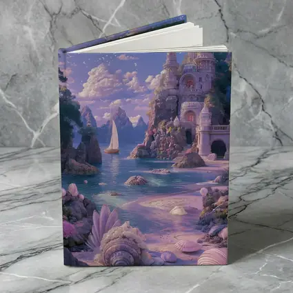 Fantasy Castle Beach Seashells Dreamy Coastal Scene