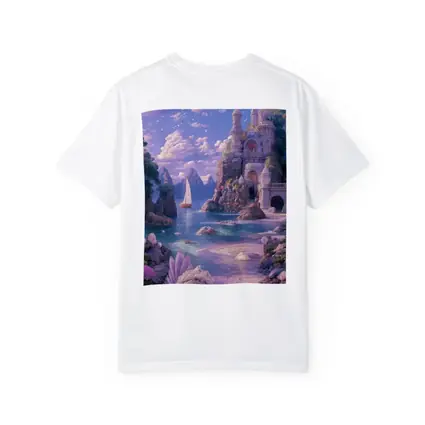 Fantasy Castle Beach Seashells Dreamy Coastal Scene