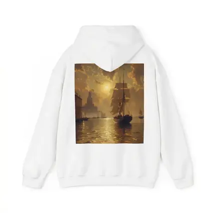 Tall Ship Venice Canal Golden Sunset Painting