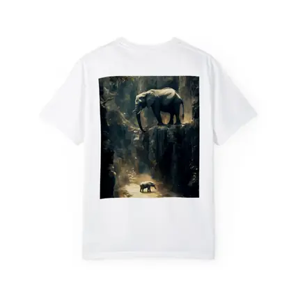 Elephants on Rocky Canyon Cliffs Surreal