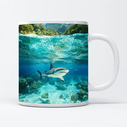 Reef Shark Swimming Tropical Island Underwater