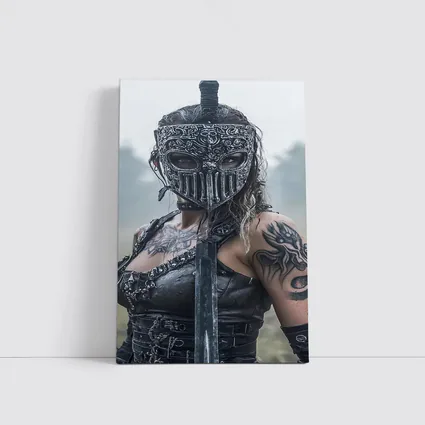 Armored Female Warrior Dark Misty Field
