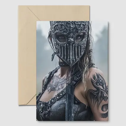 Armored Female Warrior Dark Misty Field