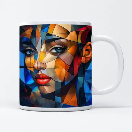 Cubist Abstract Woman Portrait Geometric Art