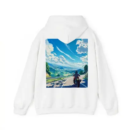 Anime Motorcycle Rider Open Road Countryside
