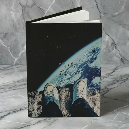 Astronaut Sneakers Standing On Moon Earth