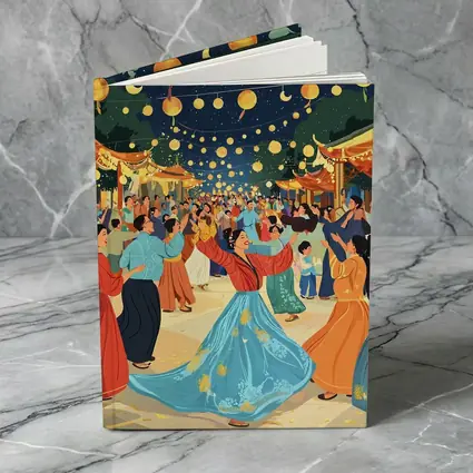 Mid Autumn Festival Dance Lanterns Night Illustration