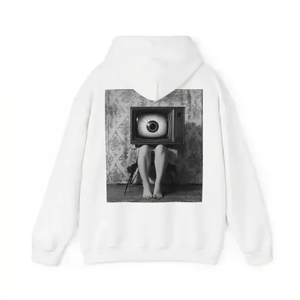 Retro TV Giant Eye Surreal Black White