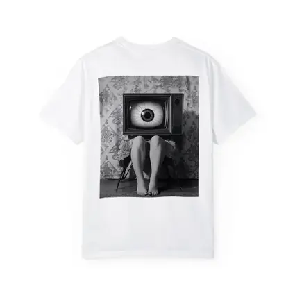 Retro TV Giant Eye Surreal Black White