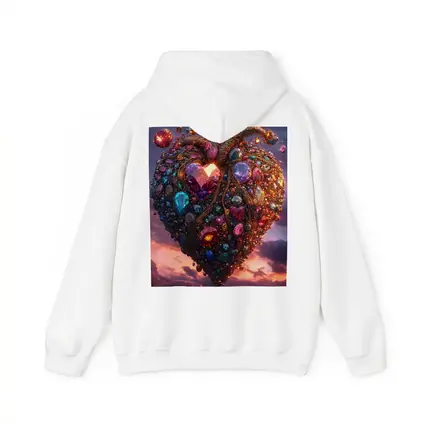 Jeweled Anatomical Heart Floating Twilight Sky